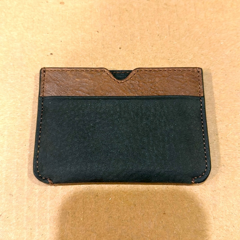 NWT🤩MENS HOBO BRAND FRISK BROWN & BLACK LEATHER POCKET WALLET WITH LINING